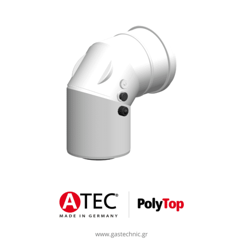ATEC PolyTop Γωνία επιθεώρησης 87° με πλευρικό σημείο μέτρησης για παροχή αέρα-καπναέρια διπλού τοιχώματος