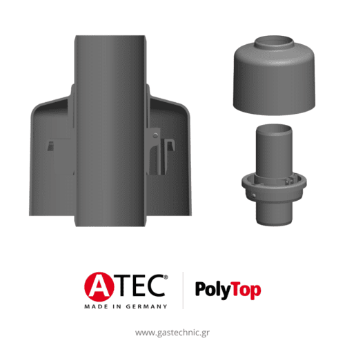 ATEC PolyTop Κατακόρυφος ομοαξονικός τερματικός αντάπτορας Φ60-100
